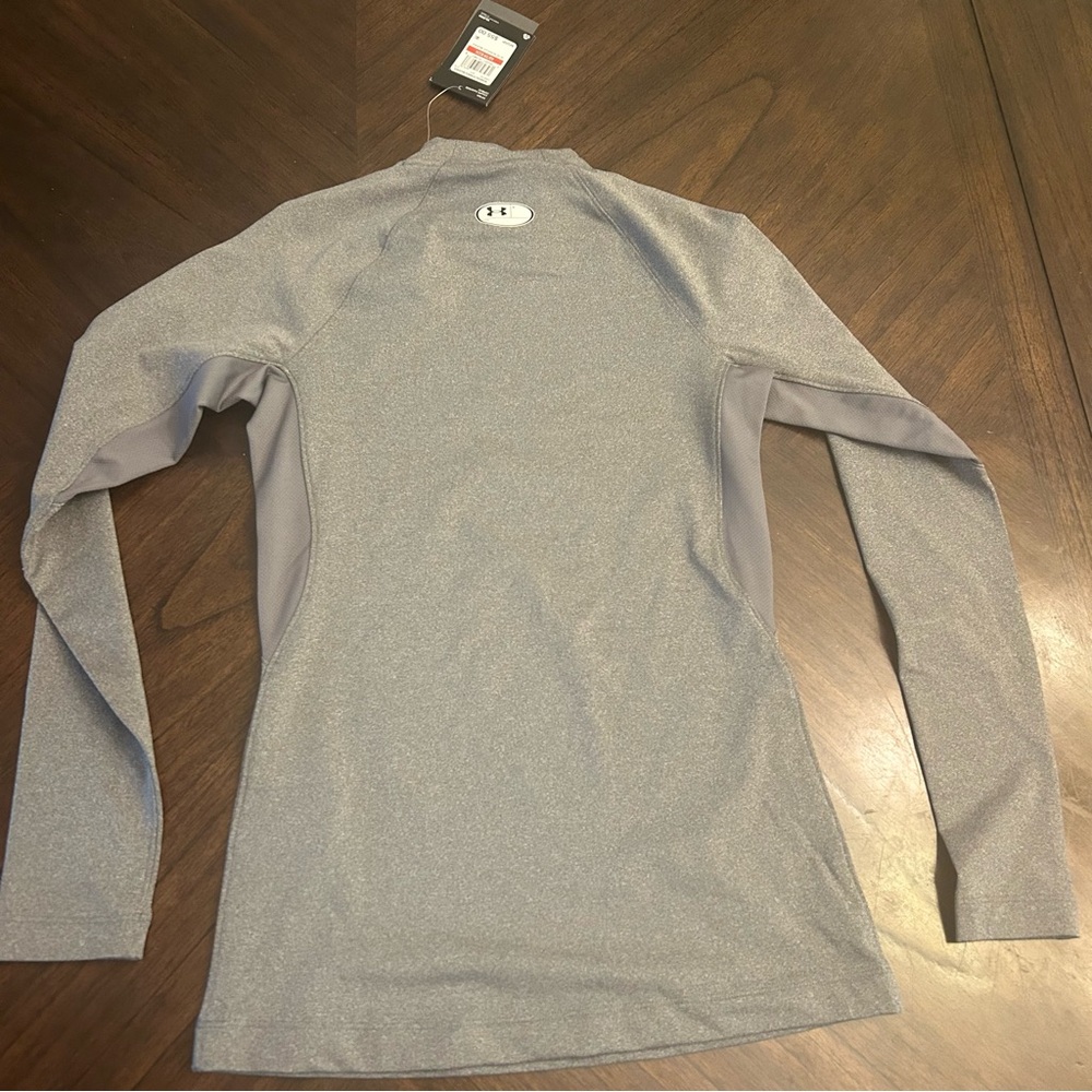 Under Armour Womens Neck T-Shirt, Charcoal Light Heather Black, X-Small New - Picture 8 of 9